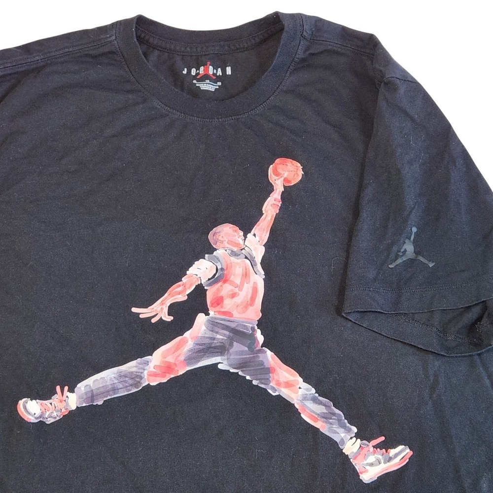 NIKE Air Jordan Jumpman Shirt Mens XL Black Watercolor Basketball